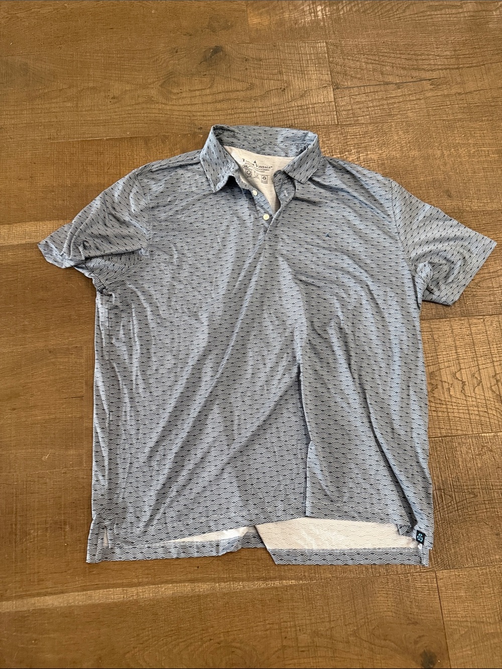 Tailor Vintage Light Blue Micro-Pattern Polo